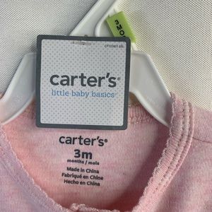 NWT Carters Baby Girl Pink Bunny footed Sleeper. Size 3 month.